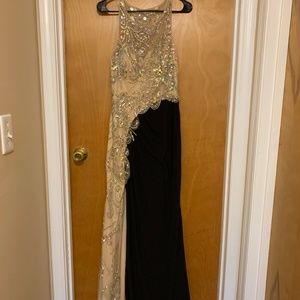 Cache Nude and black , Jewel Encrusted Prom or Gala Gown